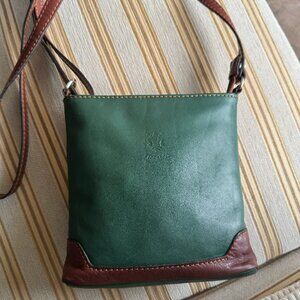 Florence Genuine Italian Leather Crossbody Purse Hunter Green